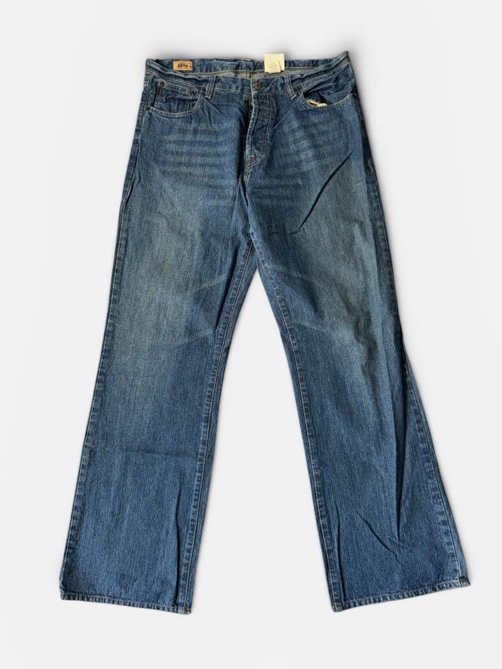 VINTAGE Abercrombie & Fitch mens 36x34 boot cut denim blue jeans Y2K button fly